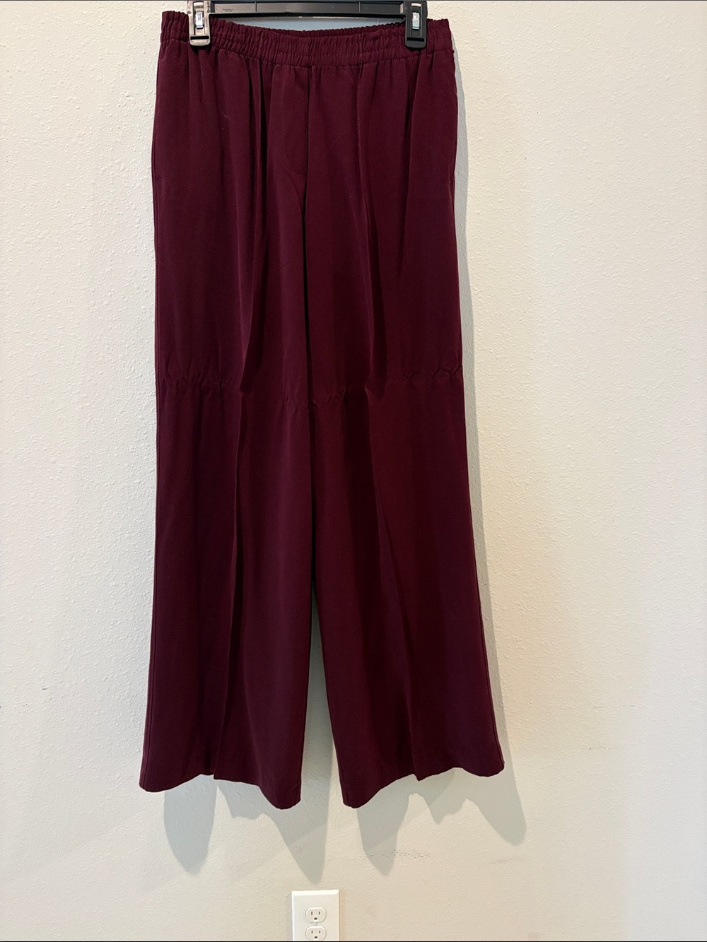 Zara Wide-Leg Pants in Deep Burgundy
